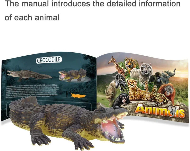 giocattoli animali Set di giochi di Giocattoli educativi selvaggi di giungla di plastica con game pad Leone Tigre Regalo di preferenza per feste per 3 4 5 6 7 Ragazzi, ragazze, bambini