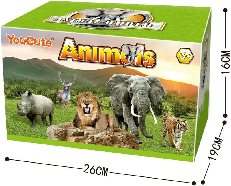 giocattoli animali Set di giochi di Giocattoli educativi selvaggi di giungla di plastica con game pad Leone Tigre Regalo di preferenza per feste per 3 4 5 6 7 Ragazzi, ragazze, bambini