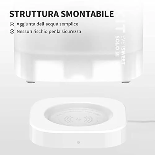 PETKIT CYBERTAIL Fontanella per Gatti, Fontanella per Gatti Senza Fili,25dB Silenziosa,Fontanella per Cani,con Luci A LED,3.0 Aggiornare l'elemento Filtrante,Pompa dell'Acqua Senza Fili,1.8 L