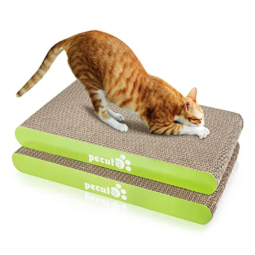 Pecute Tiragraffi per Gatti Cartone (2 Pack),Graffiatoio per Gatti, Gatto graffiatoio di ricambio, Gattino Tiragraffi Gatto Piccolo Medio Lettino per Gatti con Erba Gatta Inclusa