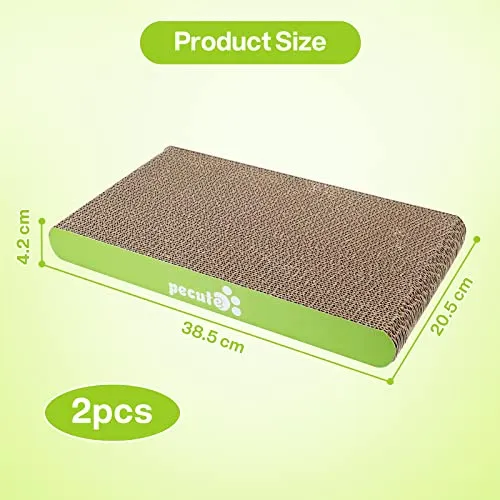 Pecute Tiragraffi per Gatti Cartone (2 Pack),Graffiatoio per Gatti, Gatto graffiatoio di ricambio, Gattino Tiragraffi Gatto Piccolo Medio Lettino per Gatti con Erba Gatta Inclusa