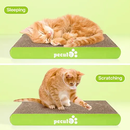 Pecute Tiragraffi per Gatti Cartone (2 Pack),Graffiatoio per Gatti, Gatto graffiatoio di ricambio, Gattino Tiragraffi Gatto Piccolo Medio Lettino per Gatti con Erba Gatta Inclusa