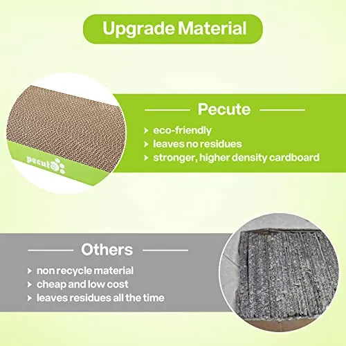 Pecute Tiragraffi per Gatti Cartone (2 Pack),Graffiatoio per Gatti, Gatto graffiatoio di ricambio, Gattino Tiragraffi Gatto Piccolo Medio Lettino per Gatti con Erba Gatta Inclusa