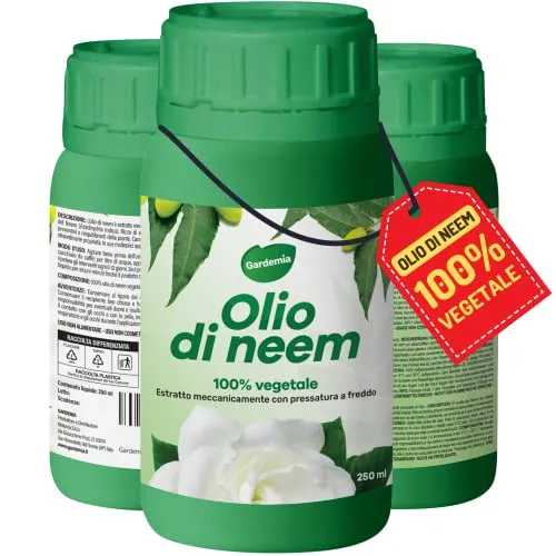 Gardemia Olio di Neem per Piante 250ml 100% Vegetale Azione Naturale contro varie Avversità Giardino Casa Multiuso Estratto Meccanicamente con Pressatura a Freddo Straordinarie Proprietà Naturali