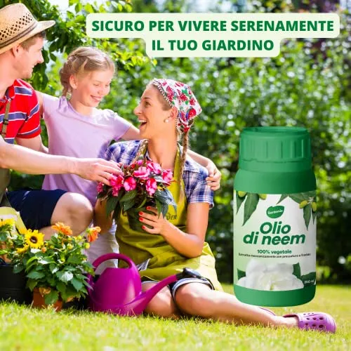 Gardemia Olio di Neem per Piante 250ml 100% Vegetale Azione Naturale contro varie Avversità Giardino Casa Multiuso Estratto Meccanicamente con Pressatura a Freddo Straordinarie Proprietà Naturali