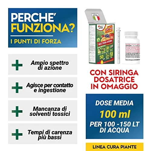 Albagarden - Insetticida Piante Tripla Azione, Aficida, Con Deltametrina Concentrato Forte, Stop Popillia Japonica Cocciniglia Insetti Afidi Cimici Piralide, Effetto Veleno Repellente X 50 ml