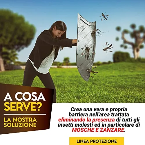 Albagarden - Insetticida Antizanzare Giardino per Esterno E Interno Cimici Mosche Insetti Volanti Striscianti Formiche Moscerini Effetto Zanzariera Anti Zanzare Casa Prati Siepi Animali 1 Lt