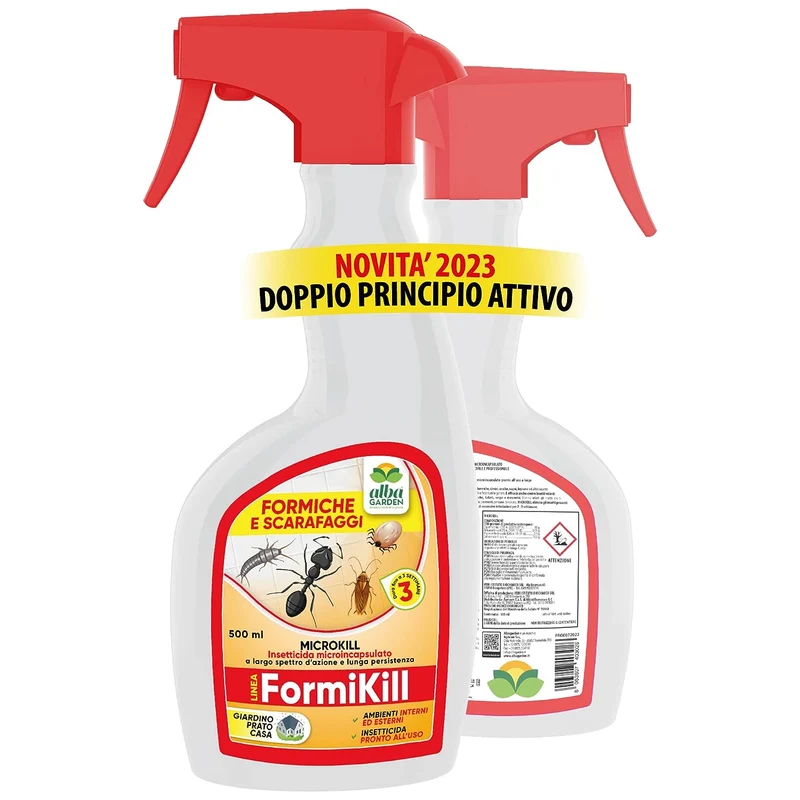 Albagarden Rethrin - Insetticida Formiche E Scarafaggi - Veleno per Insetti per Interno Ed Esterno, Giardino E Casa - Repellente per Blatte, Zecche, Pesciolini d'Argento - Anti Formiche Spray 500 ml
