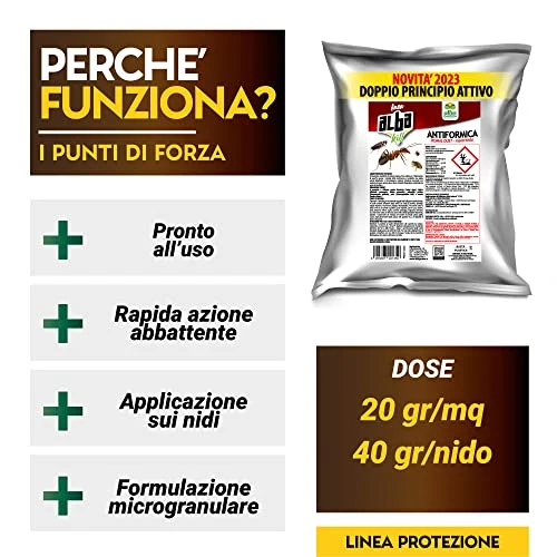 Albagarden Albakill - Esca Anti Formiche Veleno - Insetticida Micro Granulare Per Ambienti Esterni Orto Casa Scarafaggi Grillotalpa Insetti Pulci Zecche Lumache Solubile Spray Antiformiche