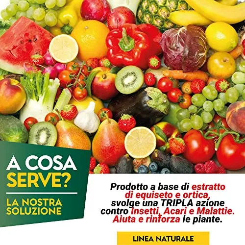 Albagarden Tripla Azione Naturale - Insetticida - Fungicida - Acaricida Per Piante Pronta All'Uso A Base Di Equiseto E Ortica - Spray Biologico X 1 Lt