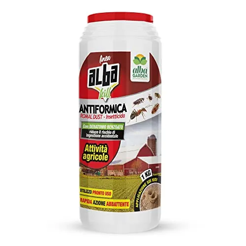 Albagarden - Albakill Esca Anti Formiche Orto e Giardino - Insetticida Micro Granulare Per Ambienti Esterni - Scarafaggi Blatte Grillotalpa Insetti Pulci Zecche - Solubile Spray Antiformiche x 1 Kg