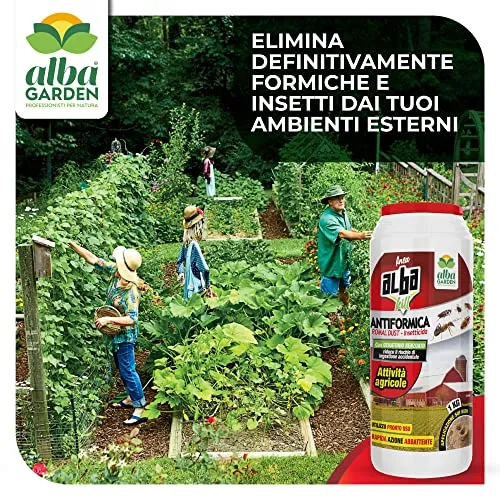 Albagarden - Albakill Esca Anti Formiche Orto e Giardino - Insetticida Micro Granulare Per Ambienti Esterni - Scarafaggi Blatte Grillotalpa Insetti Pulci Zecche - Solubile Spray Antiformiche x 1 Kg