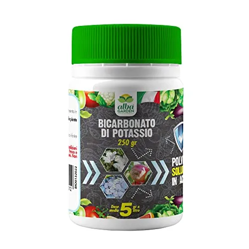 Albagarden - Bicarbonato Di Potassio Bio Per Agricoltura Naturale E Piante - Disacidan Effetto Fungicida Contro Oidio Muffa Grigia Peronospora Monilia Ticchiolatura Bolla Del Pesco Marciume X 250 Gr