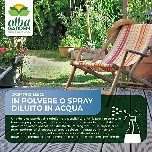 Albagarden - Antax Esca Anti Formiche Veleno Insetticida Micro Granulare Casa Giardino Prato Verde Scarafaggi Grillotalpa Insetti Pulci Zecche Pesciolini D'Argento Solubile Spray Antiformiche x 1 Kg