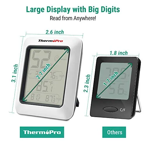 ThermoPro TP50 Termometro Igrometro Digitale per Ambiente Misuratore di Umidità e Temperatura Interno per Casa Termoigrometro Professionale per Misura Stanza