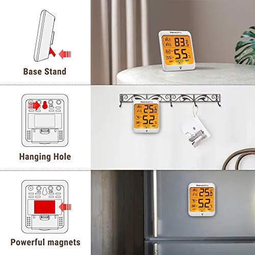ThermoPro TP53 Termometro Igrometro Interno Misuratore di Umidità e Temperatura Ambiente Digitale Termoigrometro Professionale per Casa con Tocca Retroilluminazione