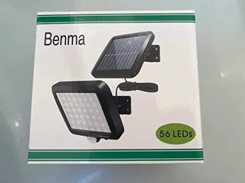 Benma Lampade solari da esterni, luci solari, Lampade da parete per esterni, luci solari da giardino con sensore di movimento, angolo di illuminazione 120°, 5 m