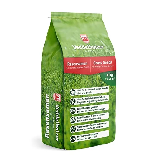 Veddelholzer Sementi resistenti alla siccità per prati aridi & ombrosi semi di prato semi d'erba germinazione veloce ideale come sementi per tappeti erbosi sportivi e i campi