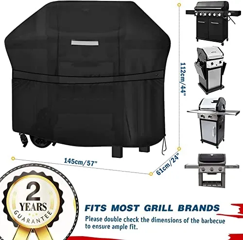 Copertura Barbecue, Impermeabile Telo Protettivo per BBQ Grill Antivento, Resistente agli Strappi Copertura per Barbecue da Esterno, Anti Polvere Neve Pioggia Sole raggi UV (145 x 61 x 112 cm)