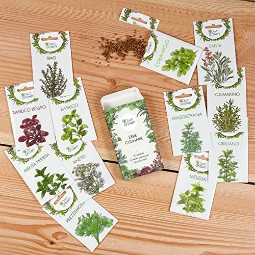 Owngrown - Set Di Semi Di Erbe Semi Da Piantare - 12 Erbe Per Giardino E Cucina . Semi Di Prezzemolo, Erbe Di Provenza, Erbe Italiane, Semi Di Coriandolo, Semi Di Aneto