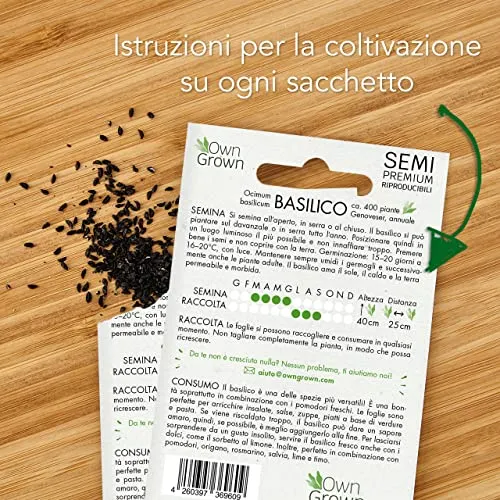 Owngrown - Set Di Semi Di Erbe Semi Da Piantare - 12 Erbe Per Giardino E Cucina . Semi Di Prezzemolo, Erbe Di Provenza, Erbe Italiane, Semi Di Coriandolo, Semi Di Aneto