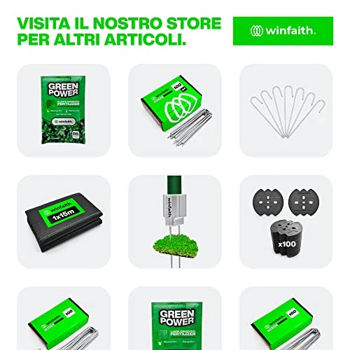 Winfaith 100 Picchetti Telo Pacciamatura Made in Italy in Acciaio EN 10204 3.1 Zincato a Caldo - Antiruggine Giardino Erba Sintetica Ancoraggio - Misure mm H150 x L30 x D3