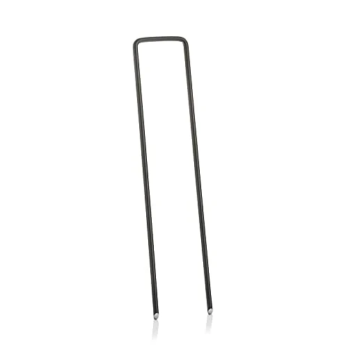 GardenMate 100x Picchetti di Ancoraggio Lunghi 150mm e Larghi 25mm in Filo d'Acciaio dello Spessore di 2,9mm