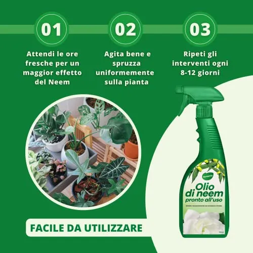 Gardemia Olio di Neem Spray per Piante 750ml Pronto Uso Azione Naturale contro varie Avversità Giardino Casa Multiuso Estratto Meccanicamente con Pressatura a Freddo Straordinarie Proprietà Naturali