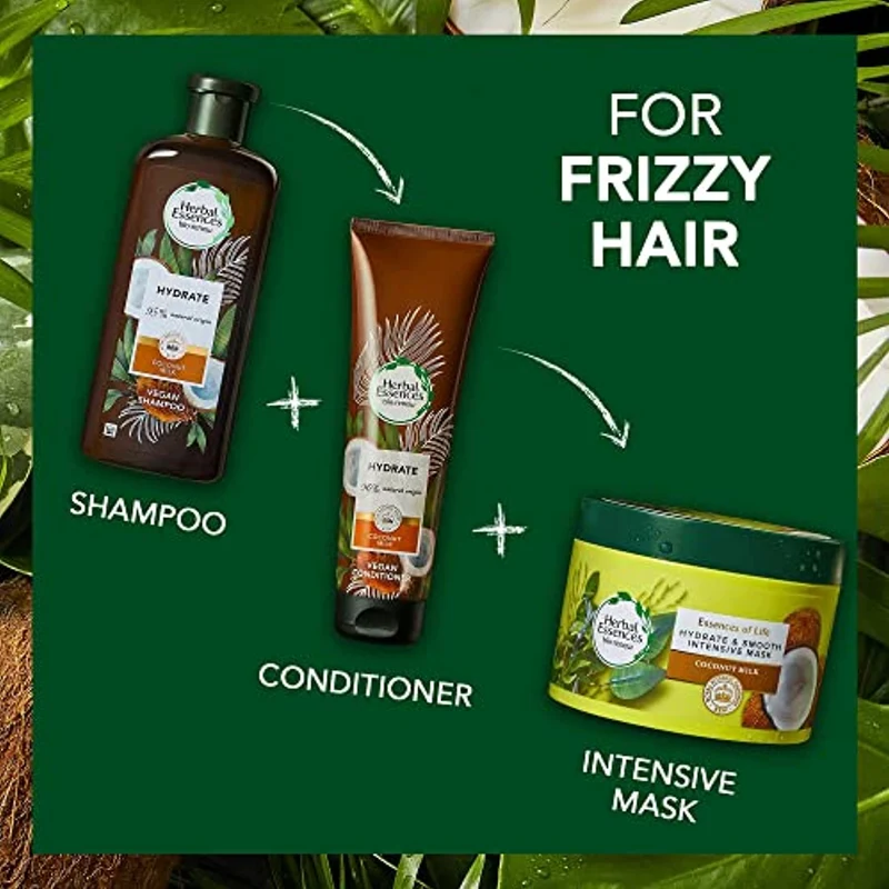 Herbal Essences Shampoo Latte di Cocco, Idrata i capelli secchi, in Collaborazione con i Giardini Botanici Reali di Kew - 250 ml