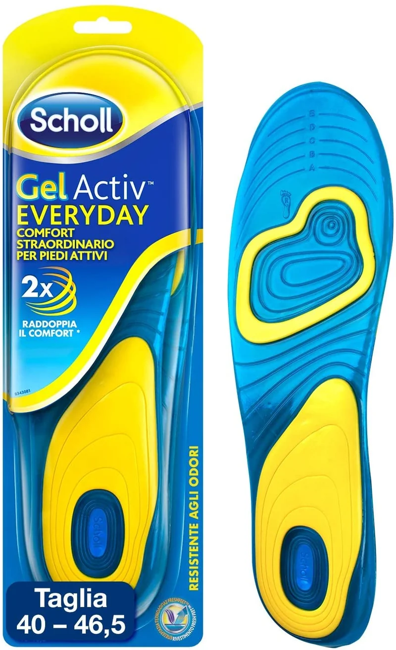 Scholl Solette Scarpe Quotidiane Gel Activ Everyday per Uomo, 40-46.5 EU, 1 Paio