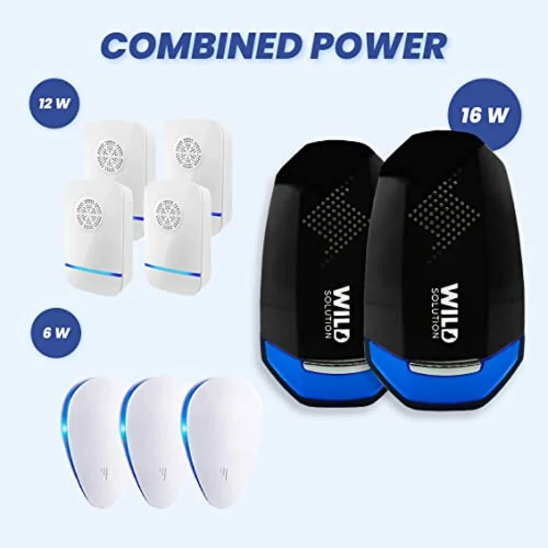 WILD SOLUTION - Pest Whisperer - Repellente Ultrasuoni per Topi Professionale 2021 - Anti Ragni, Formiche, Scarafaggi, Insetti e Ratti - Repellente Topi - Pest Away - Dissuasori per Topi - 2 Pack