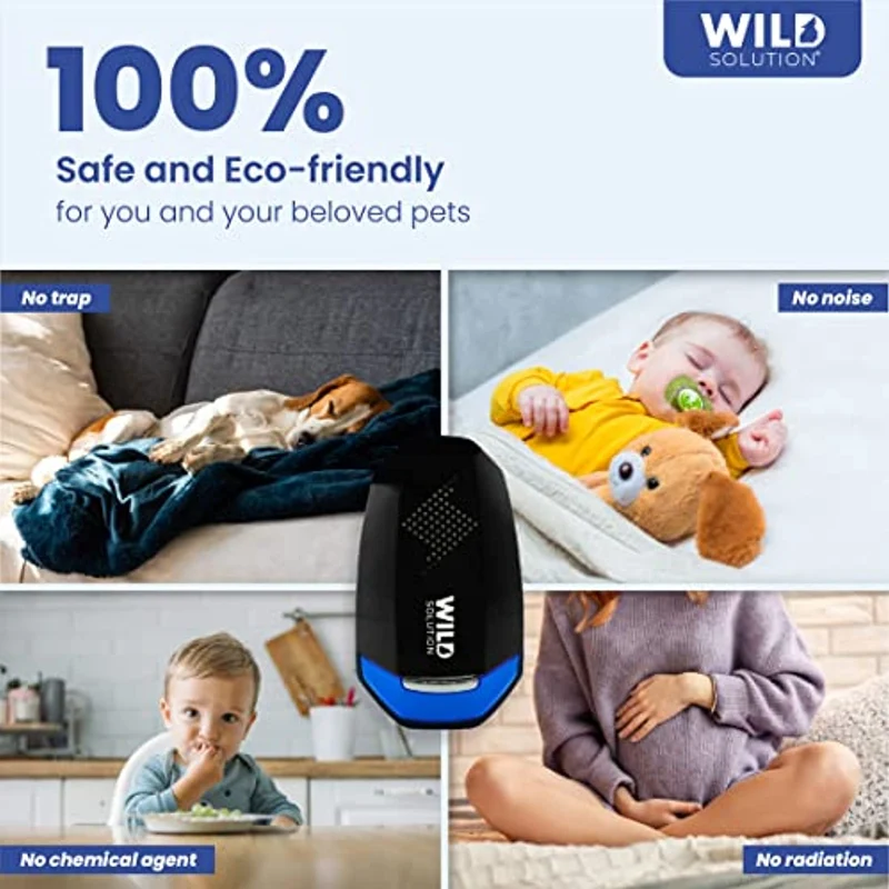 WILD SOLUTION - Pest Whisperer - Repellente Ultrasuoni per Topi Professionale 2021 - Anti Ragni, Formiche, Scarafaggi, Insetti e Ratti - Repellente Topi - Pest Away - Dissuasori per Topi - 2 Pack