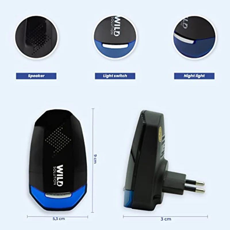 WILD SOLUTION - Pest Whisperer - Repellente Ultrasuoni per Topi Professionale 2021 - Anti Ragni, Formiche, Scarafaggi, Insetti e Ratti - Repellente Topi - Pest Away - Dissuasori per Topi - 2 Pack