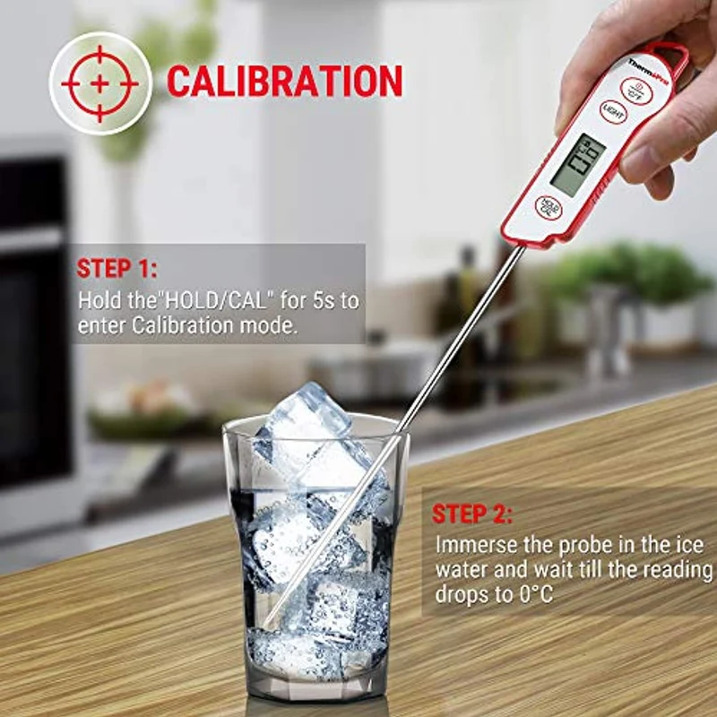 ThermoPro TP15 Termometro Cucina Impermeabile con Sonda Lunga Termometro Digitale Professionale da Lettura Istantaneo per Alimenti Liquidi Latte Carne Barbecue Cibo Dolci Olio Vino con Calibrazione