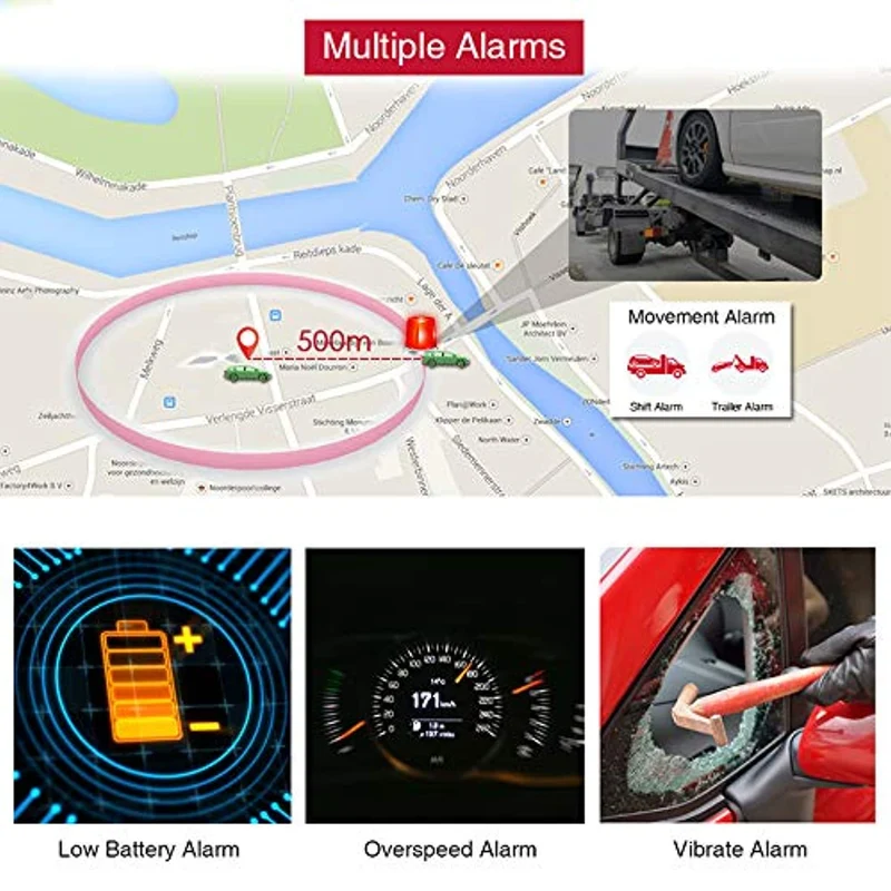 Hangang GPS Tracker, Mini GPS Tracker Localizzatore con WIFI GPS Tracker per Auto Funzione SOS TK921
