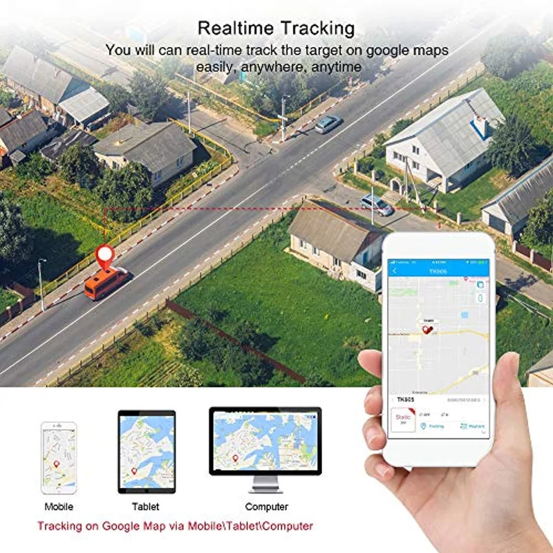 Hangang GPS Tracker, Mini GPS Tracker Localizzatore con WIFI GPS Tracker per Auto Funzione SOS TK921