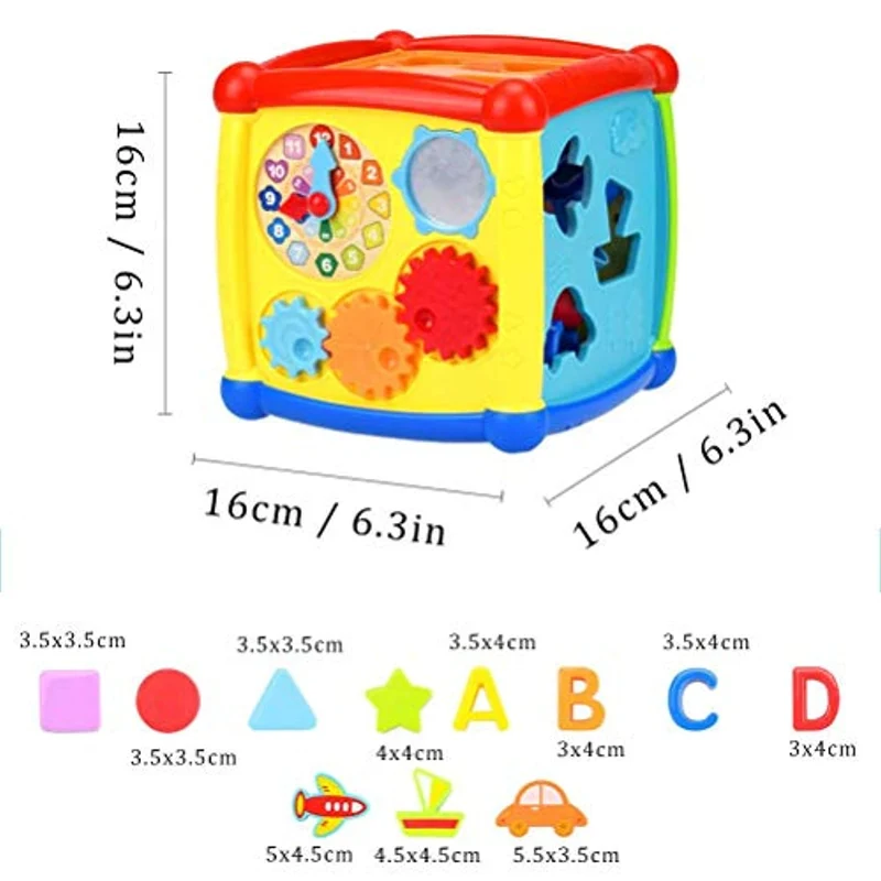 AiTuiTui Cubo attività Bambino, 6-in-1 Multifunzione Giochi Centri Educativi Prima Scatola di apprendimento Infanzia Giocattoli per Bambini Regalo di Natale Compleanno