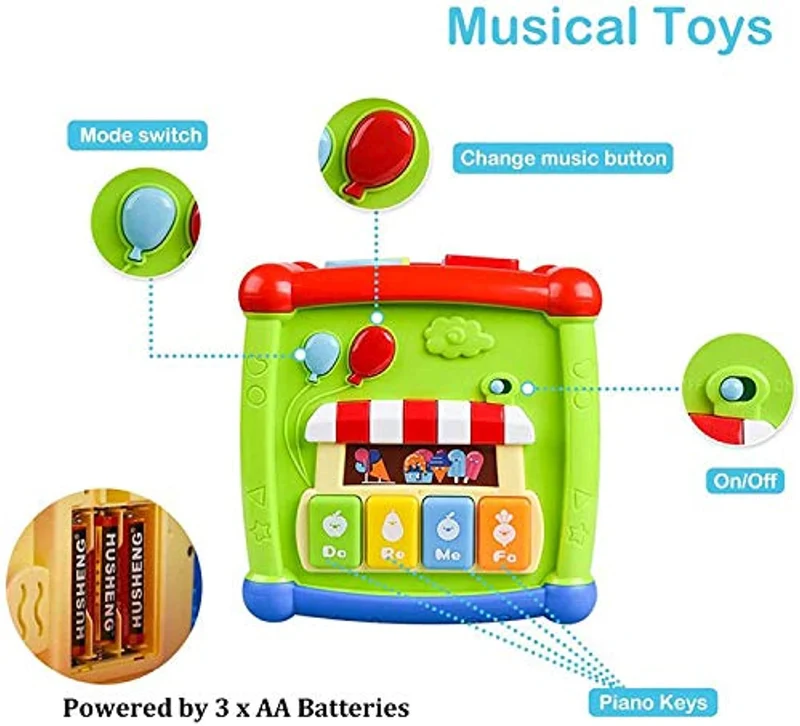 AiTuiTui Cubo attività Bambino, 6-in-1 Multifunzione Giochi Centri Educativi Prima Scatola di apprendimento Infanzia Giocattoli per Bambini Regalo di Natale Compleanno