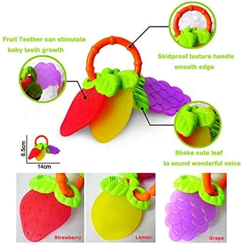 WISHTIME Sonagli per Bambini Giocattoli, Giochi Neonati Infantile Scuotendo la Campana Set sonaglio con Conservazione Scatola BPA Giocattoli gratuiti per 0, 3, 6, 9, 12 Mesi Neonato
