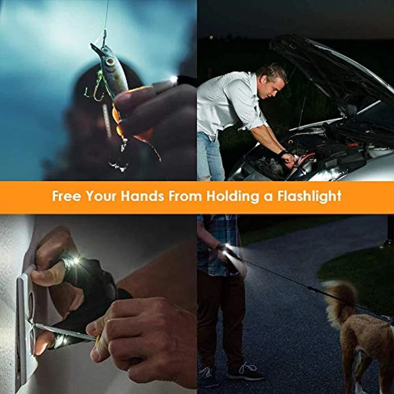 San Valentino per Lui Lei Guanti LED - Idee Regalo Festa del Papà Guanti Luci, Guanti LED con Luci Impermeabili, Regali per Papà Gadget Fai da Te, Gadget Guanti LED Luci per Pesca, Riparazione