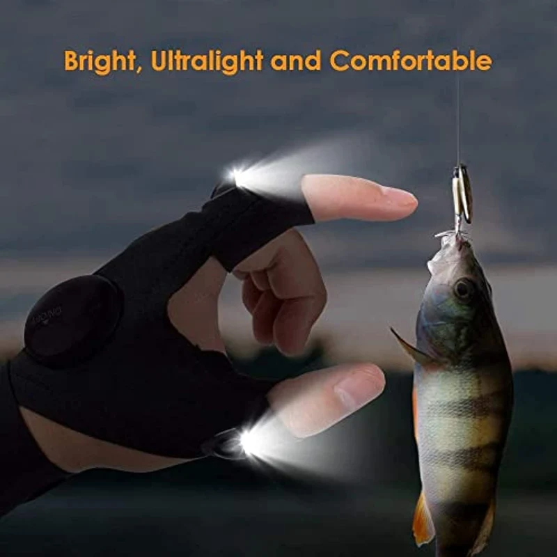 San Valentino per Lui Lei Guanti LED - Idee Regalo Festa del Papà Guanti Luci, Guanti LED con Luci Impermeabili, Regali per Papà Gadget Fai da Te, Gadget Guanti LED Luci per Pesca, Riparazione