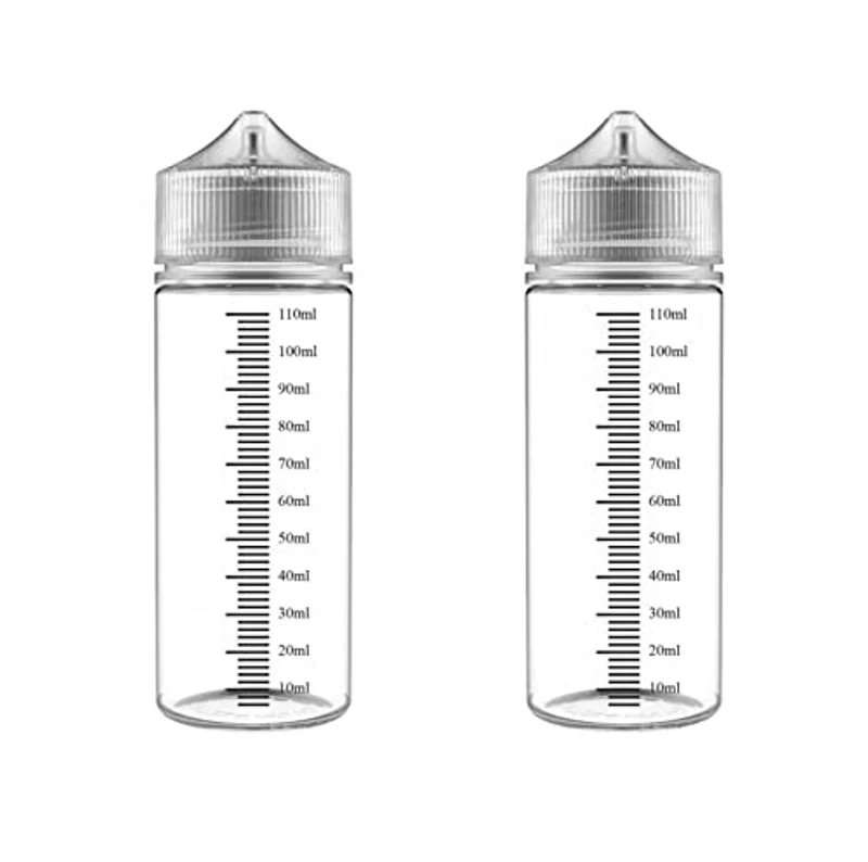 WOLF Kit 2 Flaconi Graduati Trasparenti Unicorn 120ml (tipo chubby) per mixare (due unità)