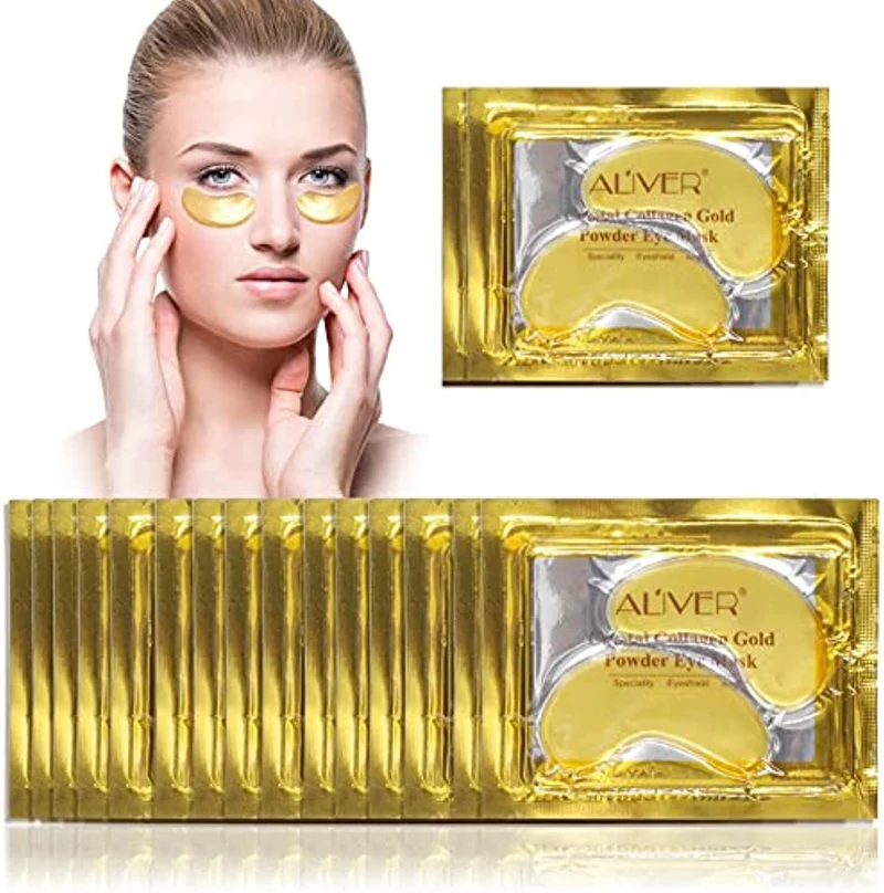 Maschera per Gli Occhi al Collagene in Gel di Cristallo Oro 24K 25 paia, Antietà e Rughe, Crema Idratante, per Rimuovere Borse Sotto Gli Occhi, Occhiaie, Crema Idratante, Occhi Gonfi