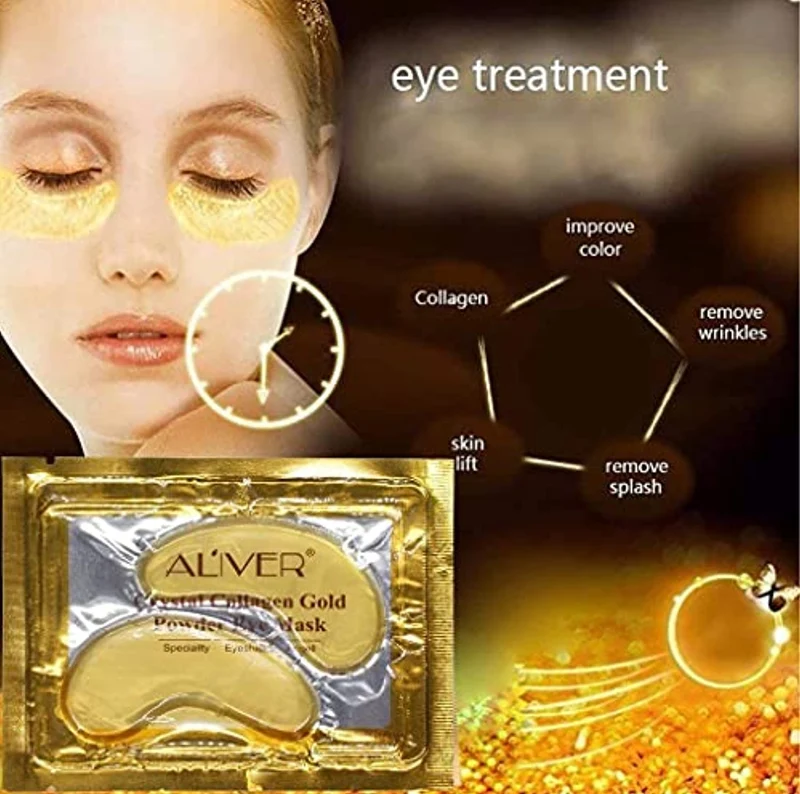 Maschera per Gli Occhi al Collagene in Gel di Cristallo Oro 24K 25 paia, Antietà e Rughe, Crema Idratante, per Rimuovere Borse Sotto Gli Occhi, Occhiaie, Crema Idratante, Occhi Gonfi