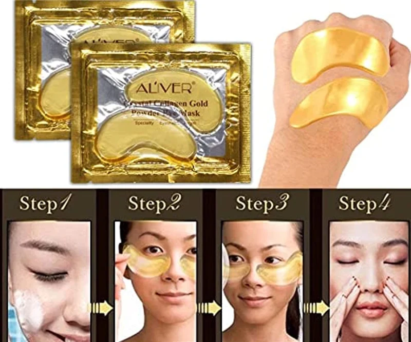 Maschera per Gli Occhi al Collagene in Gel di Cristallo Oro 24K 25 paia, Antietà e Rughe, Crema Idratante, per Rimuovere Borse Sotto Gli Occhi, Occhiaie, Crema Idratante, Occhi Gonfi
