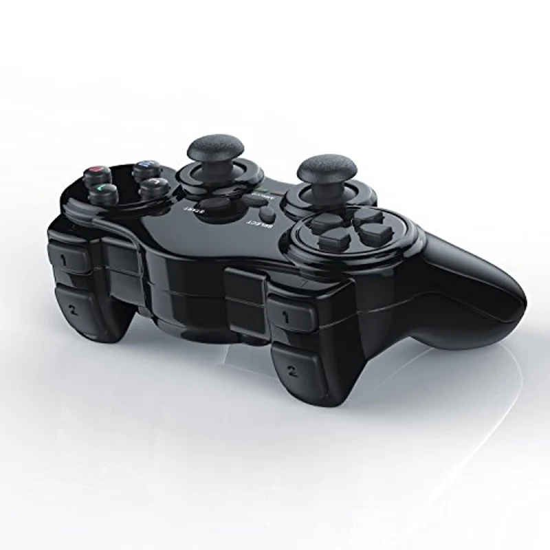 CSL - Wireless Gamepad per Playstation 2 PS2 - Dual Vibration - Joypad Controller - Nero