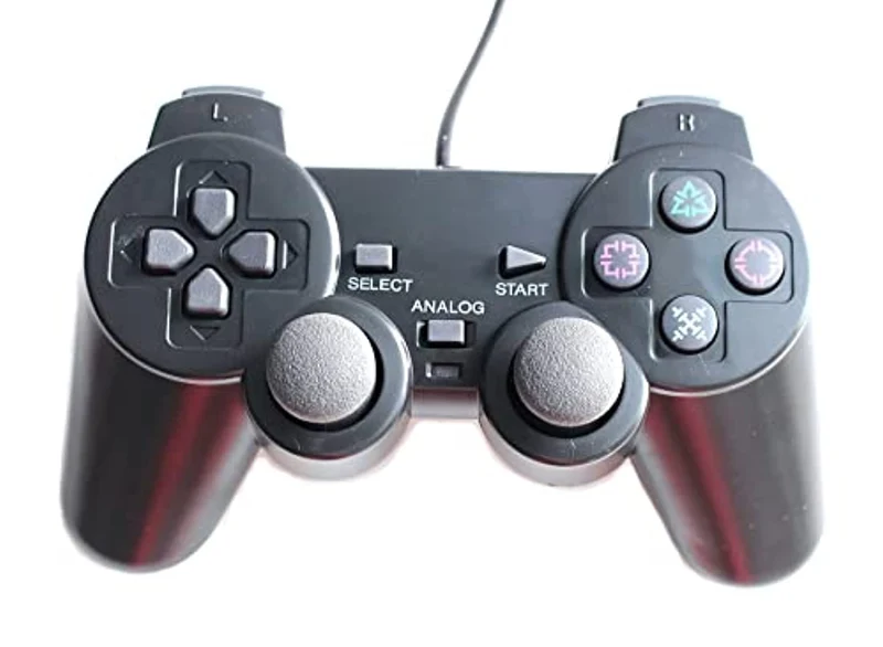 HaoYiShang - 2X Joystick cablato con doppia vibrazione For ps2 controller, compatibile per console Sony PS2 -senza confezione al dettaglio