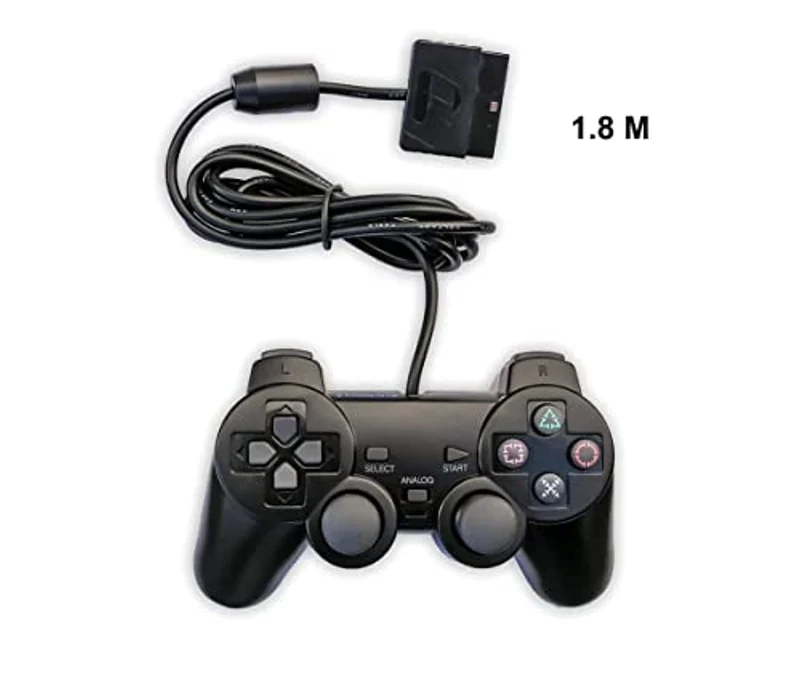HaoYiShang - 2X Joystick cablato con doppia vibrazione For ps2 controller, compatibile per console Sony PS2 -senza confezione al dettaglio