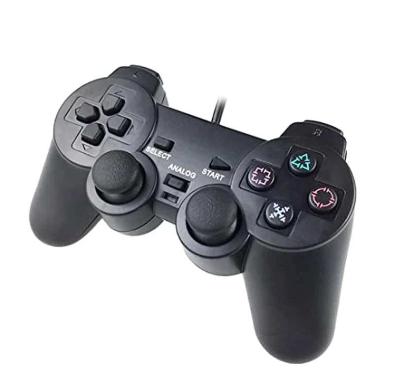HaoYiShang - 2X Joystick cablato con doppia vibrazione For ps2 controller, compatibile per console Sony PS2 -senza confezione al dettaglio