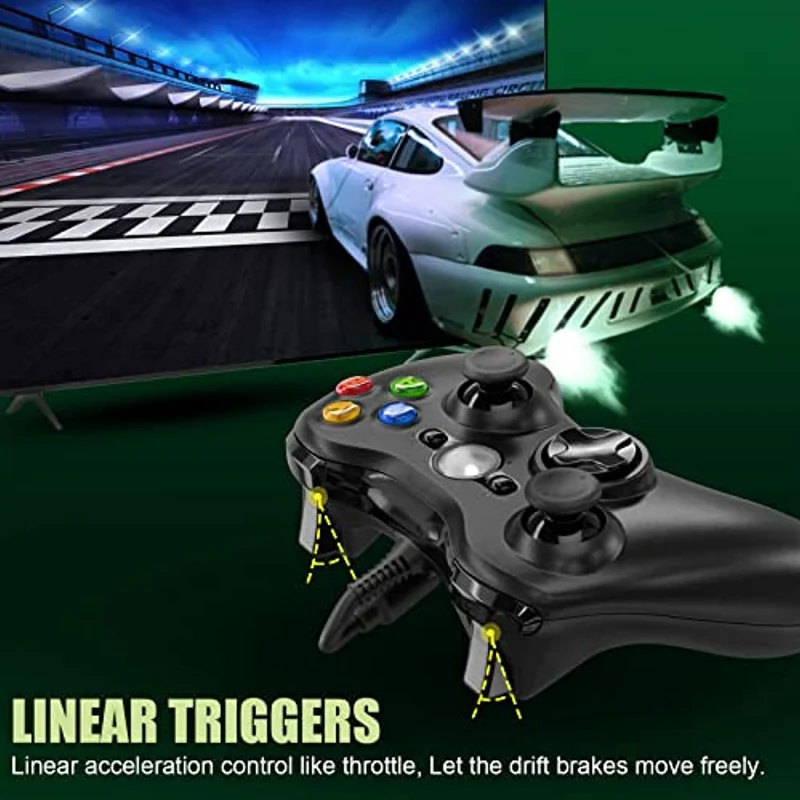 ETPARKK Controller per PC, Xbox 360 Game Controller, Wired Controller Compatibile per Xbox 360/Xbox 360 Slim, USB Wired Joystick per PC(Windows 7/8 / 8.1 / 10 / XP / Vista)